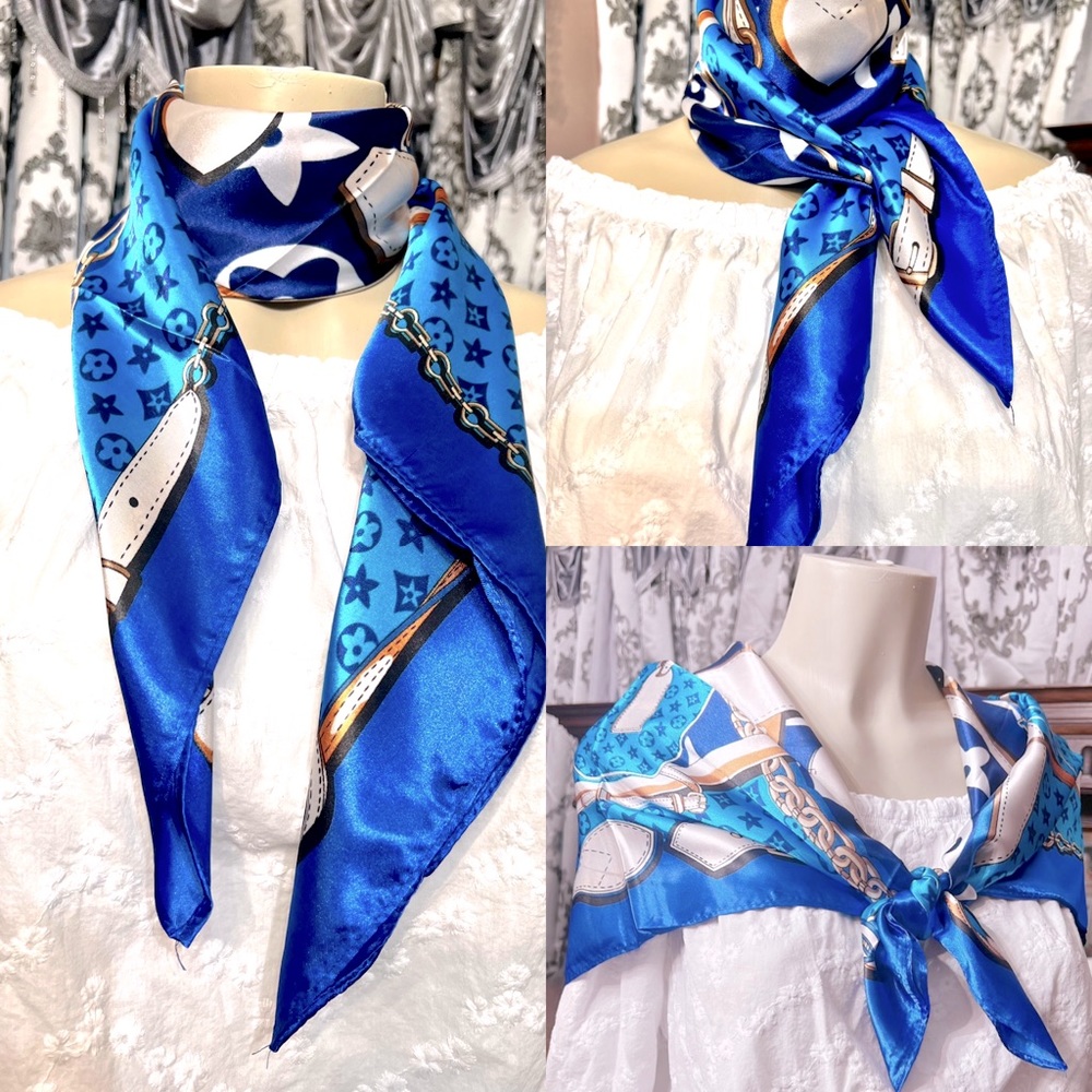 New Luxury Multi Color Fashion Blue Scarf